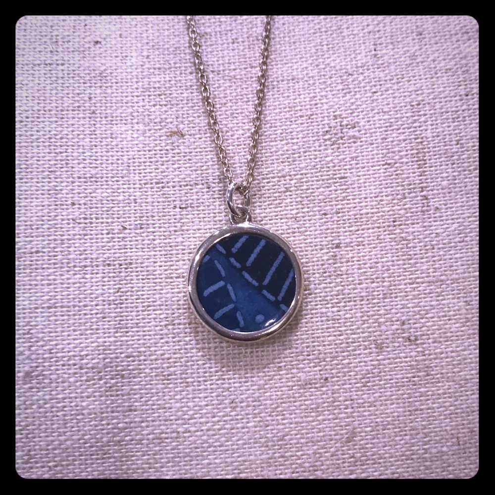 Sterling silver necklace with double sided pendant